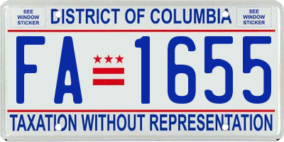 DC license plate FA1655