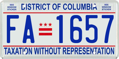 DC license plate FA1657