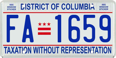 DC license plate FA1659