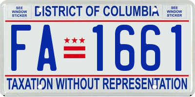 DC license plate FA1661