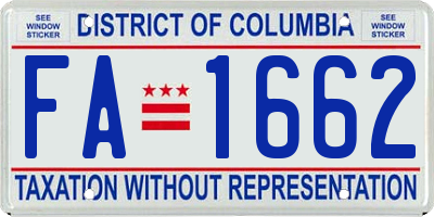 DC license plate FA1662