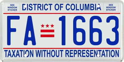 DC license plate FA1663