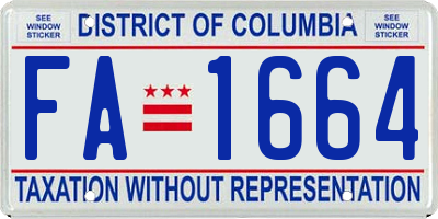 DC license plate FA1664