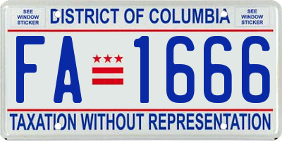 DC license plate FA1666