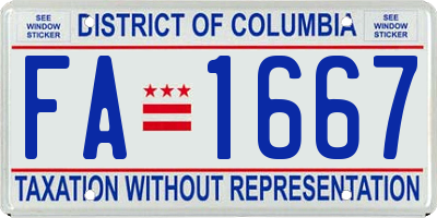 DC license plate FA1667