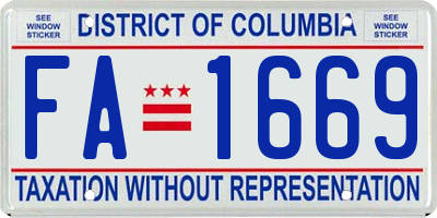 DC license plate FA1669