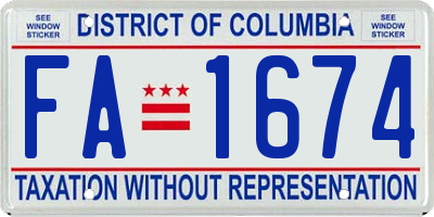 DC license plate FA1674