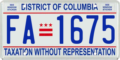 DC license plate FA1675