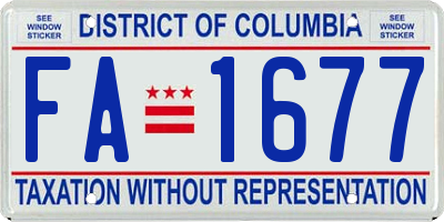 DC license plate FA1677