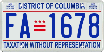 DC license plate FA1678