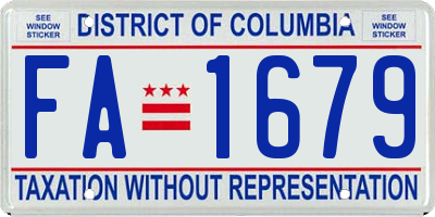 DC license plate FA1679