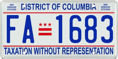 DC license plate FA1683