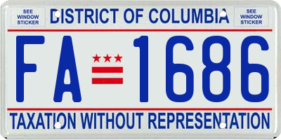 DC license plate FA1686