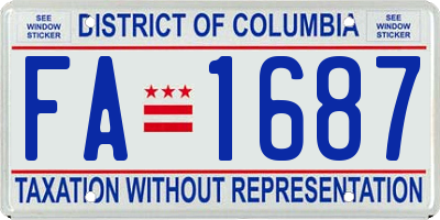 DC license plate FA1687