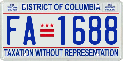 DC license plate FA1688