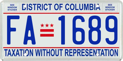 DC license plate FA1689