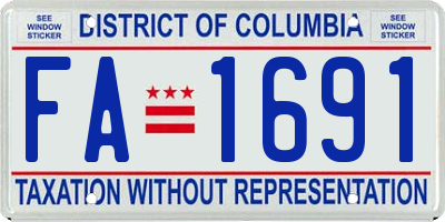 DC license plate FA1691