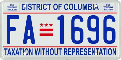 DC license plate FA1696