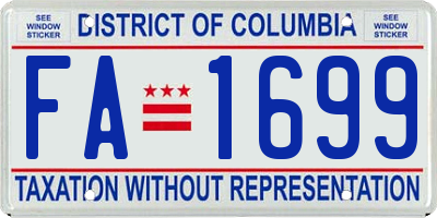 DC license plate FA1699