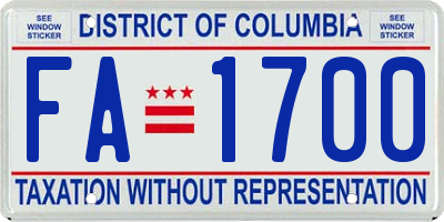 DC license plate FA1700