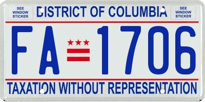 DC license plate FA1706