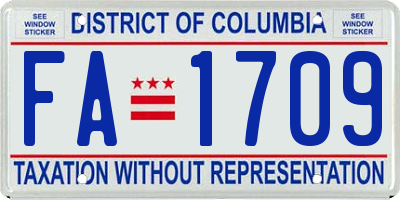 DC license plate FA1709