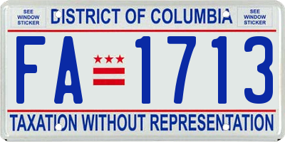 DC license plate FA1713