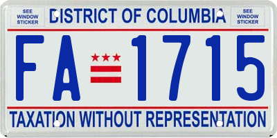 DC license plate FA1715