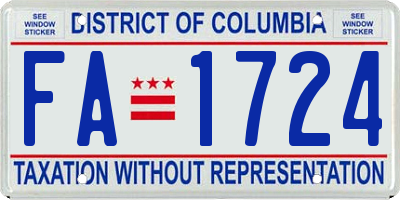 DC license plate FA1724