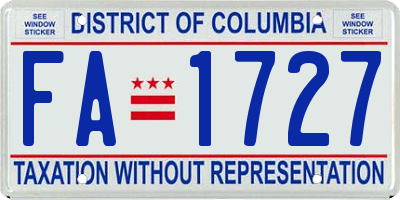 DC license plate FA1727