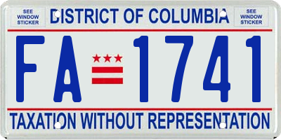 DC license plate FA1741