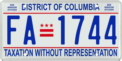 DC license plate FA1744