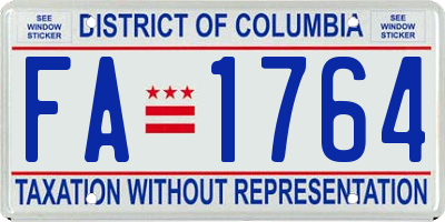 DC license plate FA1764