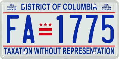 DC license plate FA1775