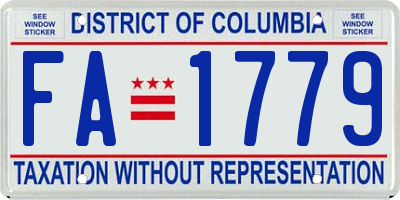 DC license plate FA1779