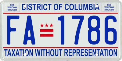 DC license plate FA1786