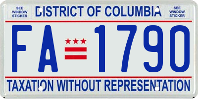 DC license plate FA1790