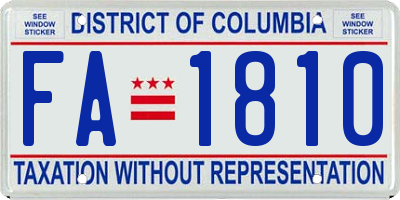 DC license plate FA1810