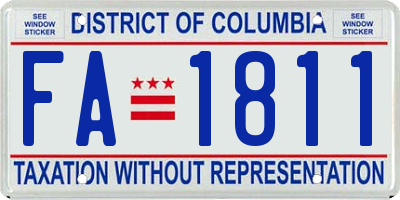 DC license plate FA1811