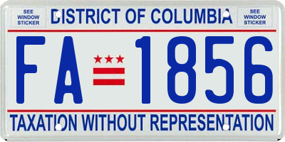 DC license plate FA1856