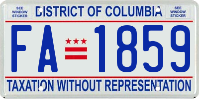 DC license plate FA1859