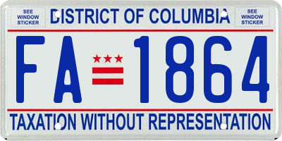 DC license plate FA1864