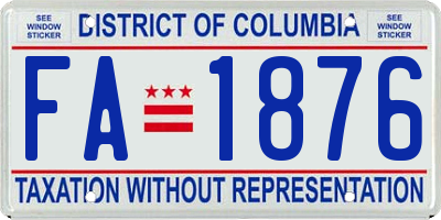 DC license plate FA1876