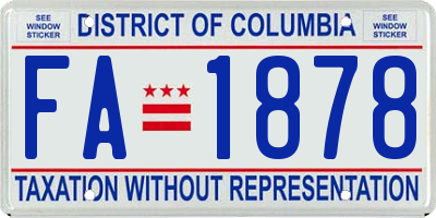 DC license plate FA1878