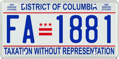 DC license plate FA1881