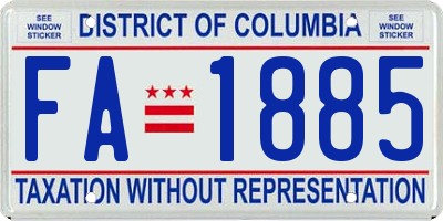 DC license plate FA1885