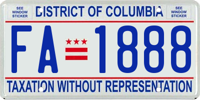 DC license plate FA1888