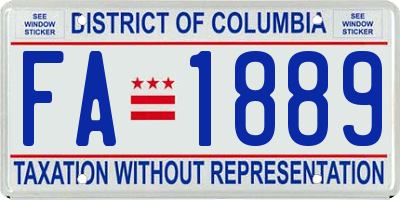 DC license plate FA1889