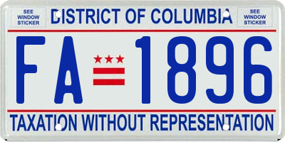 DC license plate FA1896