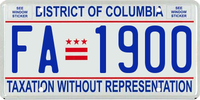 DC license plate FA1900